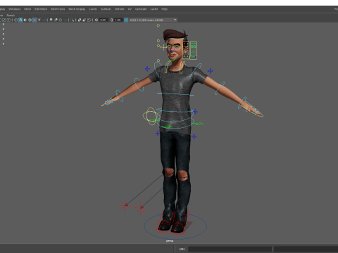 Casual character man in jeans 3D 모델