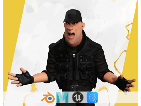 Security Guard Agent Policeman 3D Model