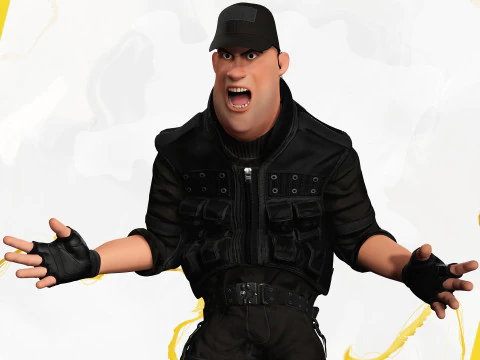 Security Guard Agent Policeman 3D Model