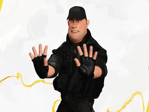 Security Guard Agent Policeman 3D Model