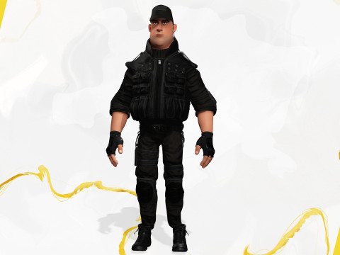 Security Guard Agent Policeman Model 3D