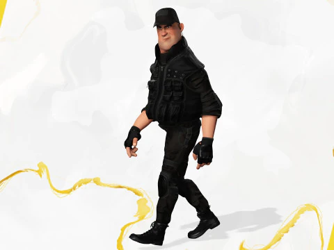 Security Guard Agent Policeman 3D Model