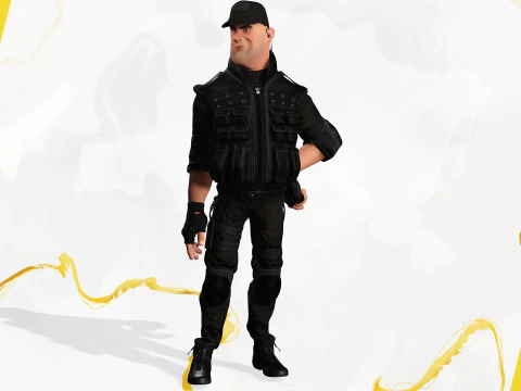 Security Guard Agent Policeman 3D Model