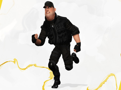 Security Guard Agent Policeman Model 3D