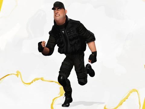Security Guard Agent Policeman 3D Model