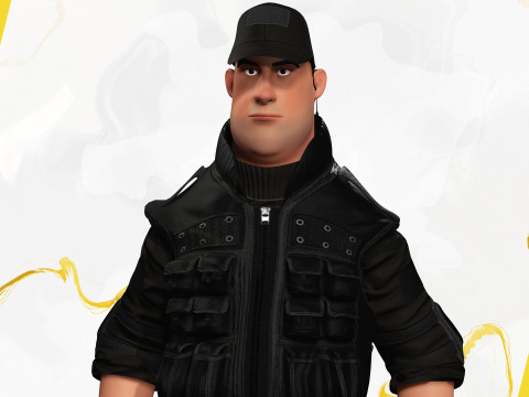 Security Guard Agent Policeman Model 3D
