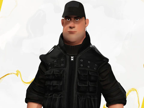 Security Guard Agent Policeman 3D Model