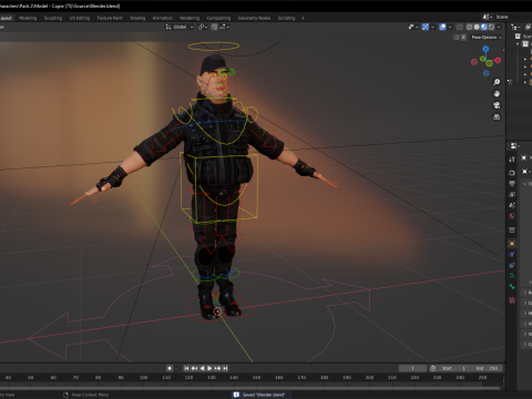 Security Guard Agent Policeman Model 3D