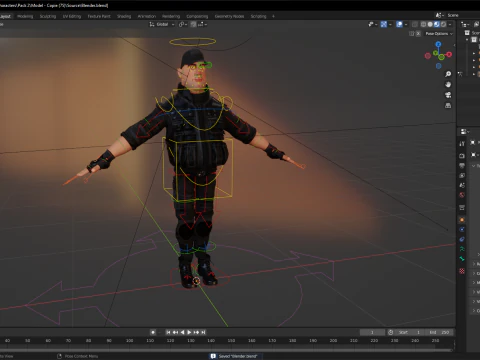 Security Guard Agent Policeman 3D Model
