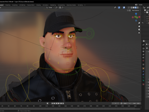 Security Guard Agent Policeman Model 3D
