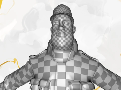 Security Guard Agent Policeman 3D Model