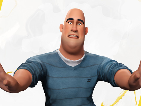 Bald man wears sweater casual look Modello 3D