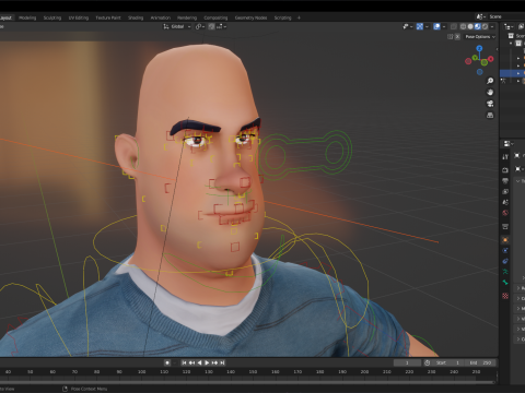Bald man wears sweater casual look Modello 3D