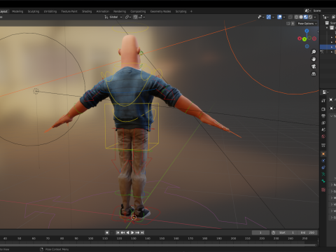 Bald man wears sweater casual look Modello 3D