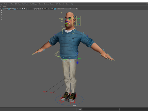 Bald man wears sweater casual look Modello 3D