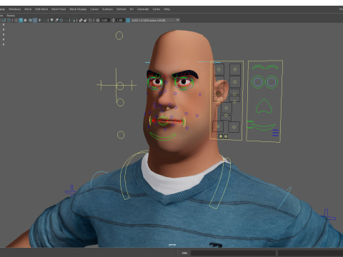 Bald man wears sweater casual look Modello 3D