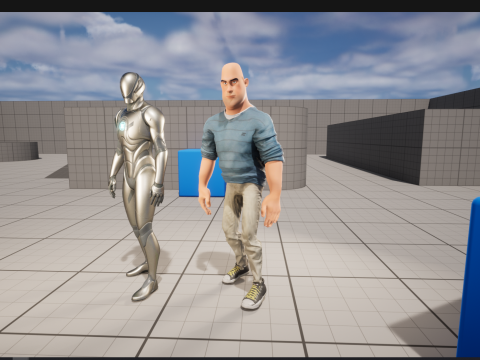 Bald man wears sweater casual look Modello 3D