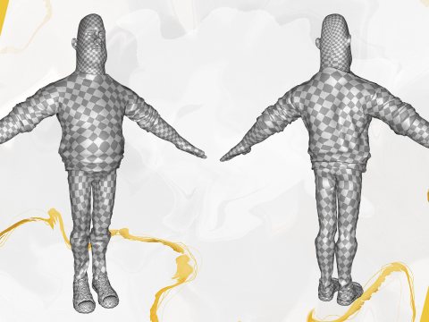 Bald man wears sweater casual look Modello 3D