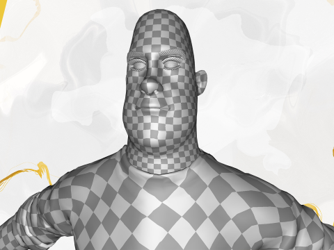 Bald man wears sweater casual look Modello 3D