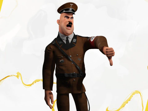 adolf hitler dibujos animados 3d Modelo 3D