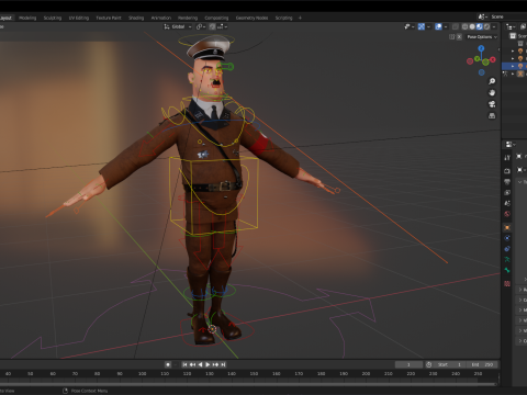 Adolf Hitler Cartoon 3d 3Dモデル