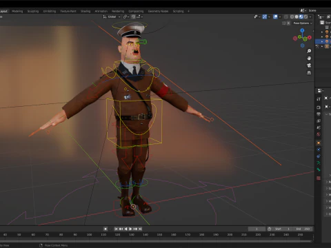 adolf hitler dibujos animados 3d Modelo 3D