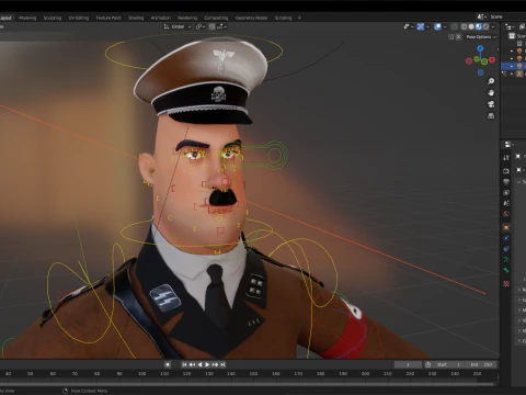 adolf hitler dibujos animados 3d Modelo 3D