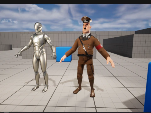 adolf hitler dibujos animados 3d Modelo 3D