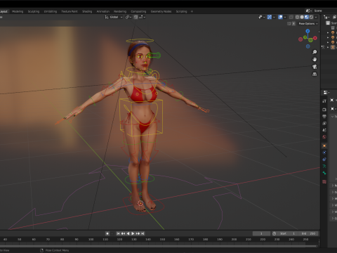 Stylized cartoon woman in bikini Modelo 3D