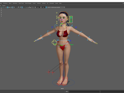 Stylized cartoon woman in bikini Modelo 3D