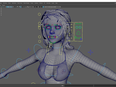 Stylized cartoon woman in bikini Modelo 3D