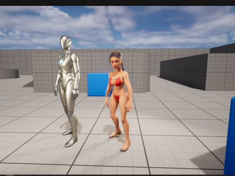 Stylized cartoon woman in bikini Modelo 3D