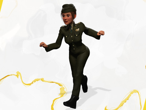 Woman in us army uniform 3D Модель