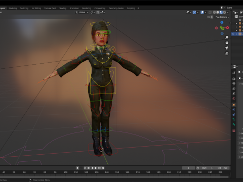 Woman in us army uniform 3D Модель