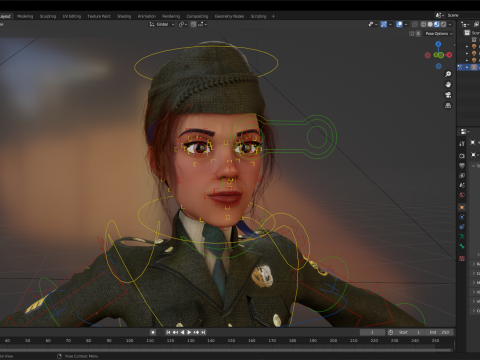 Woman in us army uniform 3D Модель