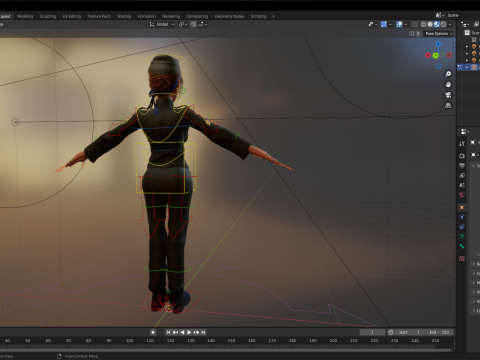 Woman in us army uniform 3D Модель