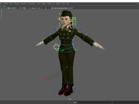 Woman in us army uniform 3D Модель