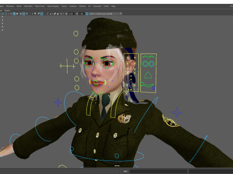 Woman in us army uniform 3D Модель