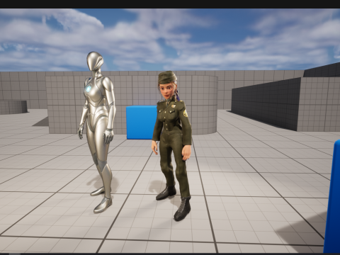 Woman in us army uniform 3D Модель