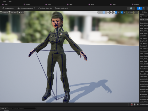 Woman in us army uniform 3D Модель