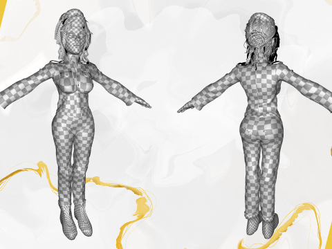Woman in us army uniform 3D Модель