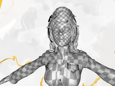 Woman in us army uniform 3D Модель