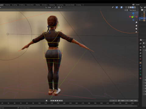 Cartoon Woman in Casual Outfit HQ 3D 模型