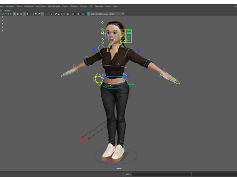 Cartoon Woman in Casual Outfit HQ 3D 模型