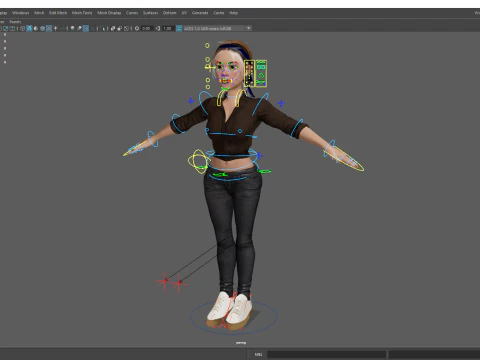 Cartoon Woman in Casual Outfit HQ 3D Model