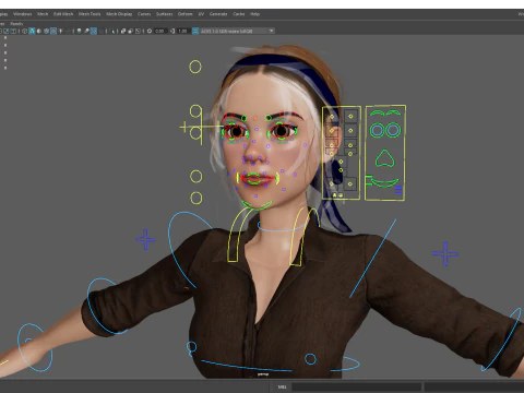 Cartoon Woman in Casual Outfit HQ 3D Model