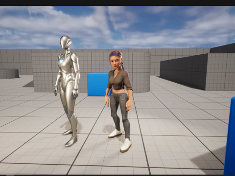 Cartoon Woman in Casual Outfit HQ 3D Model