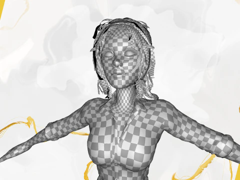 Cartoon Woman in Casual Outfit HQ 3D Model