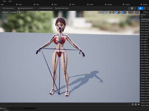 Cartoon Woman in Red Bikini girlfriend 3D Model
