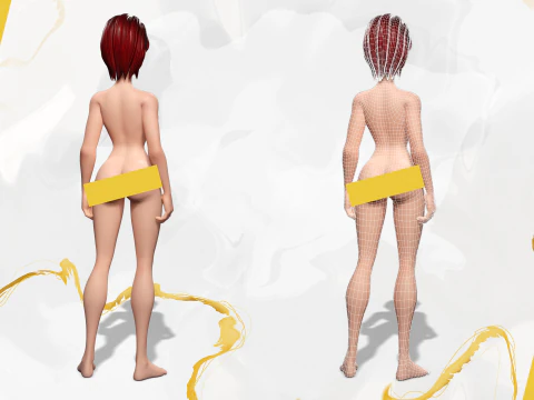 Woman in summer sportswear jogging female 3D Model